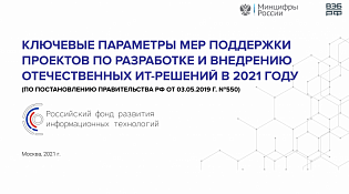 Ключевые параметры мер поддержки проектов по разработке и внедрению отечественных ИТ-решений в 2021 году